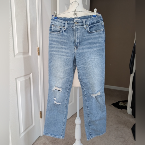Good American Good Legs Distressed Jeans, 10/30 - Picture 1 of 6